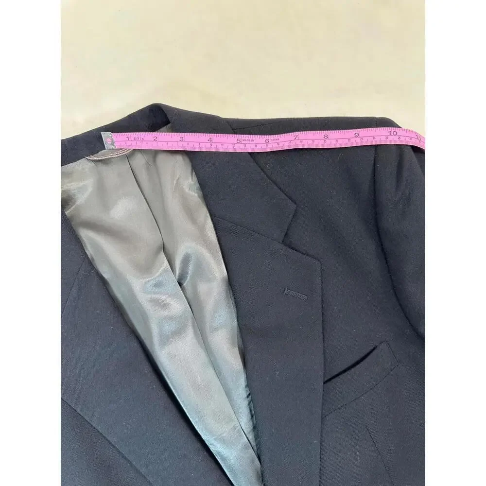 VTG 80s Dior Monsieur Black Blazer Sz 42 Classic Tailored Wool Minimalist